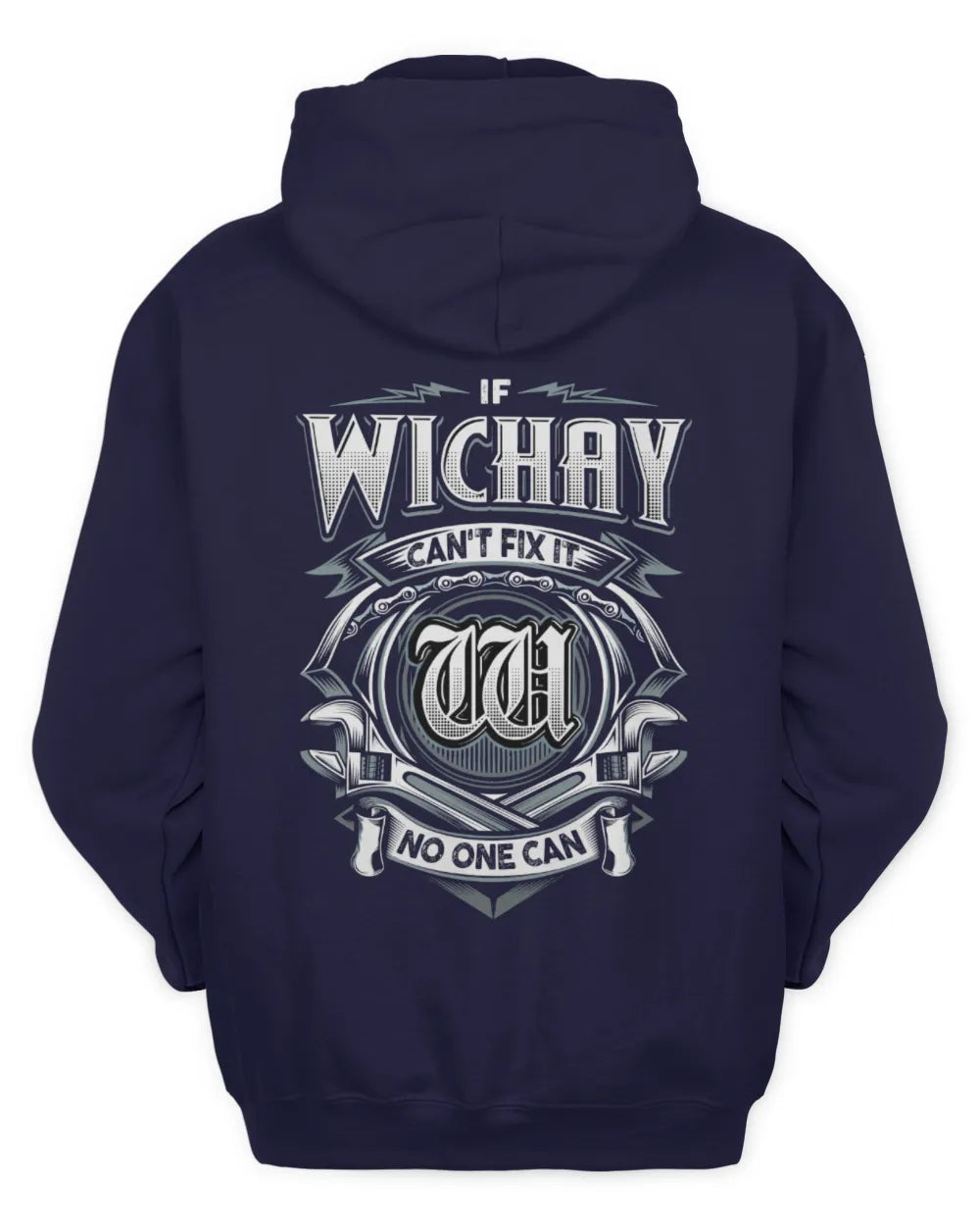 WICHAY AP81-K4-626 - Personalized Ahmed Quote Apparel “If Ahmed Can't Fix It, No One Can” - Unisex Hoodie - Navy