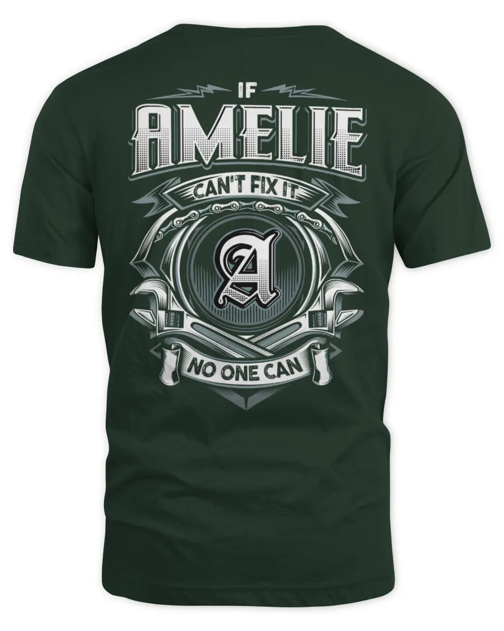 AMELIE AP81-K4-626 - Personalized Ahmed Quote Apparel “If Ahmed Can't Fix It, No One Can” - Unisex Standard T-Shirt - Forest Green
