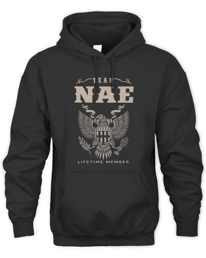 NAE TP06-K82 – Personalized Classic Style Apparel “Team NAME Lifetime Member” - Unisex Hoodie - Black