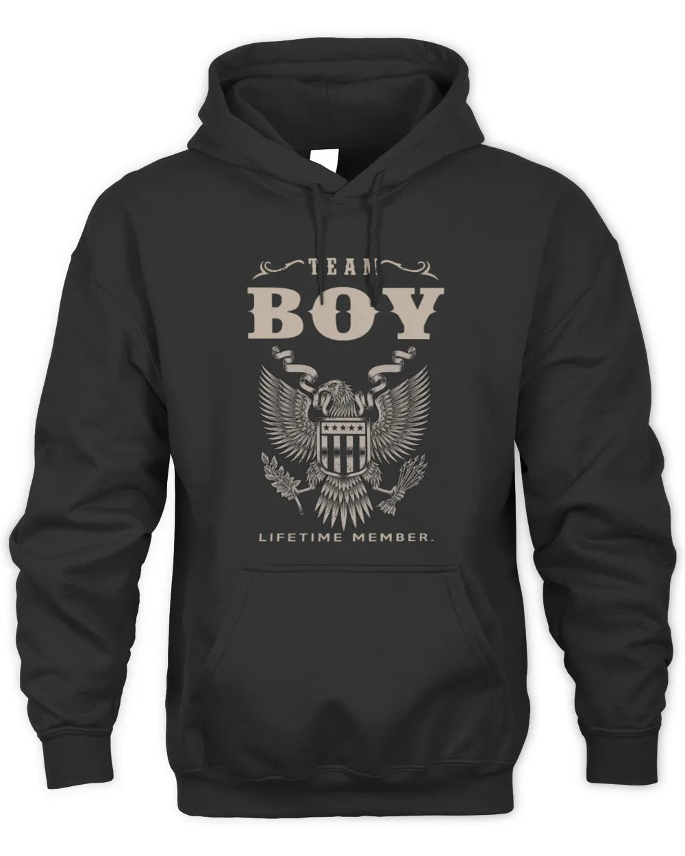 BOY TP06-K82 – Personalized Classic Style Apparel “Team NAME Lifetime Member” - Unisex Hoodie - Black