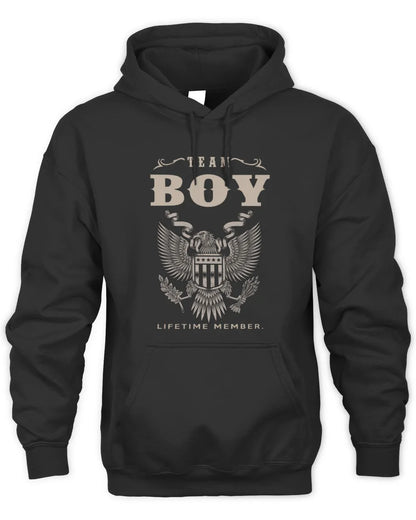 BOY TP06-K82 – Personalized Classic Style Apparel “Team NAME Lifetime Member” - Unisex Hoodie - Black