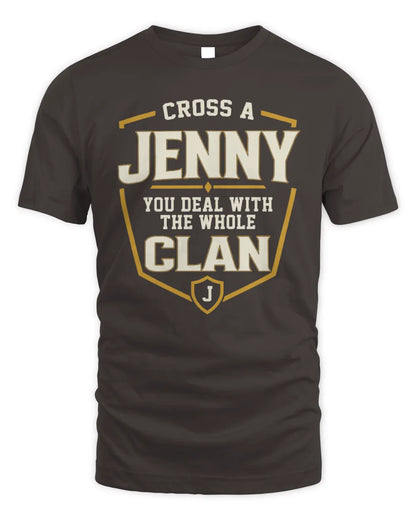 JENNY NT1-K008 Cross A/An NAME, You Deal With the Whole Clan | Personalized Vintage T-Shirt - Unisex Standard T-Shirt - Dark Chocolate