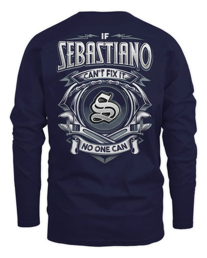 SEBASTIANO AP81-K4-626 - Personalized Ahmed Quote Apparel “If Ahmed Can't Fix It, No One Can” - Men's Long Sleeved T-Shirt - Navy