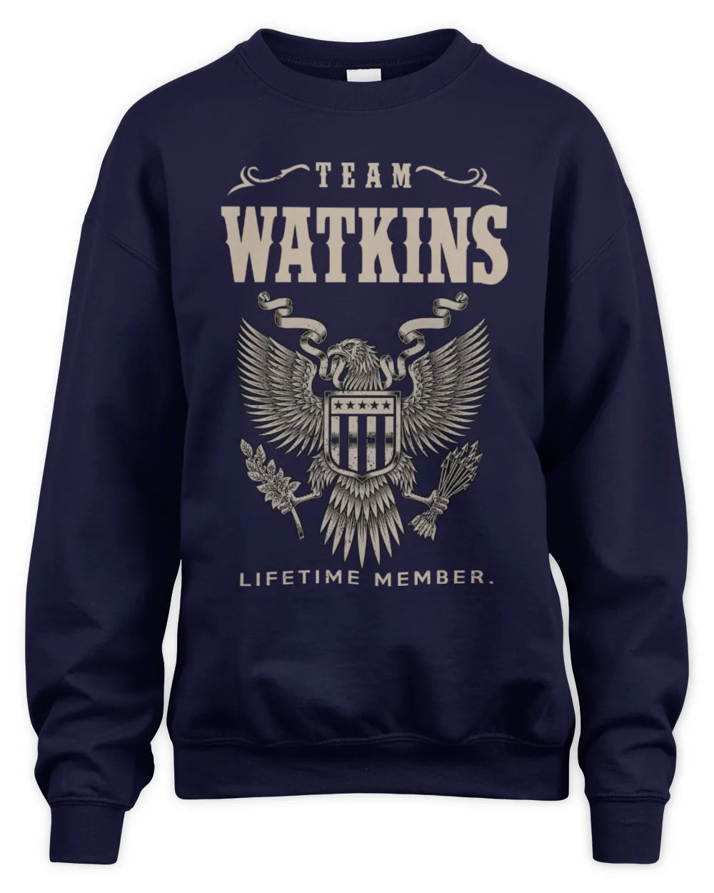 WATKINS TP06-K82 – Personalized Classic Style Apparel “Team NAME Lifetime Member” - Unisex Sweatshirt - Navy