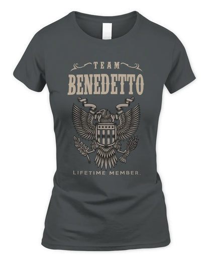 BENEDETTO TP06-K82 – Personalized Classic Style Apparel “Team NAME Lifetime Member” - Women's Standard T-Shirt - Charcoal