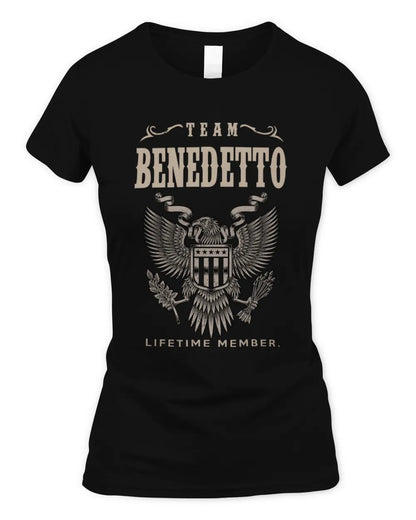 BENEDETTO TP06-K82 – Personalized Classic Style Apparel “Team NAME Lifetime Member” - Women's Standard T-Shirt - Black