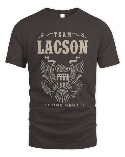 LACSON TP06-K82 – Personalized Classic Style Apparel “Team NAME Lifetime Member” - Unisex Standard T-Shirt - Dark Chocolate