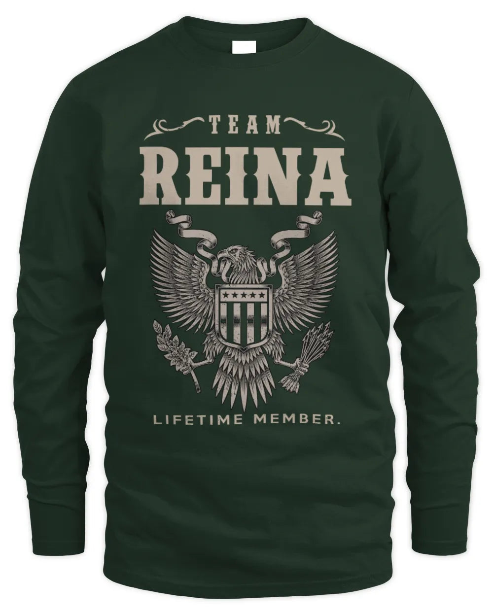 REINA TP06-K82 – Personalized Classic Style Apparel “Team NAME Lifetime Member” - Men's Long Sleeved T-Shirt - Forest Green