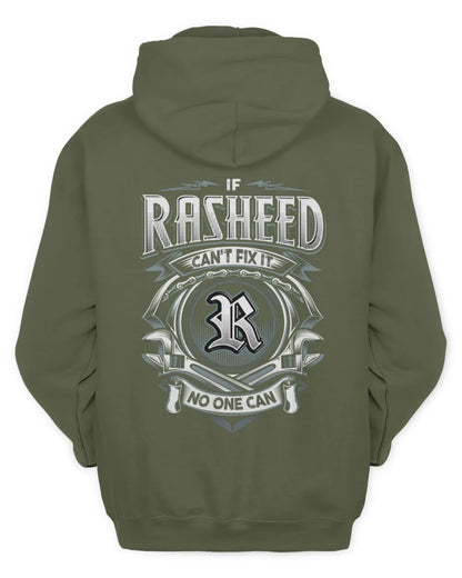 RASHEED AP81-K4-626 - Personalized Ahmed Quote Apparel “If Ahmed Can't Fix It, No One Can” - Unisex Hoodie - Military Green