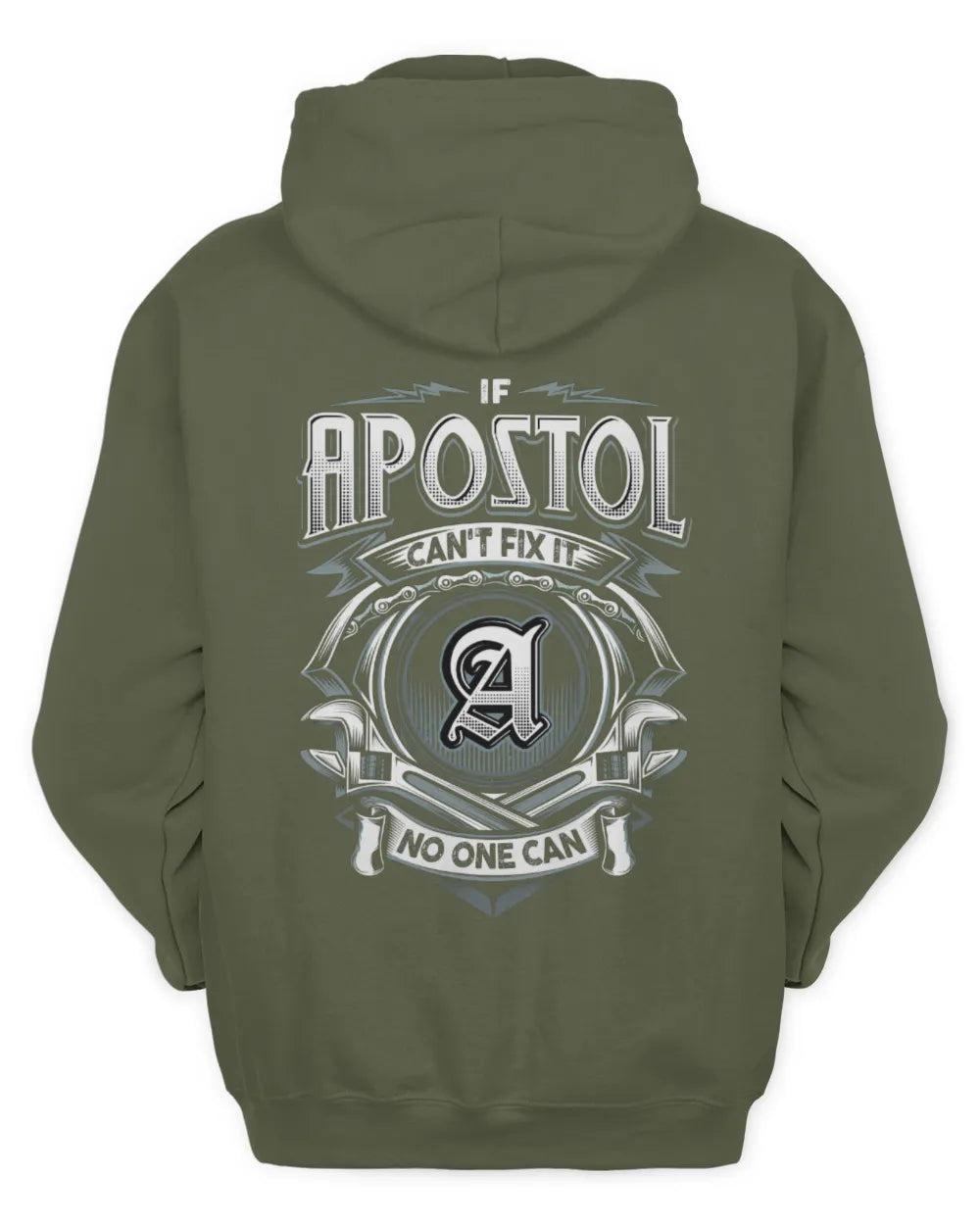 APOSTOL AP81-K4-626 - Personalized Ahmed Quote Apparel “If Ahmed Can't Fix It, No One Can” - Unisex Hoodie - Military Green