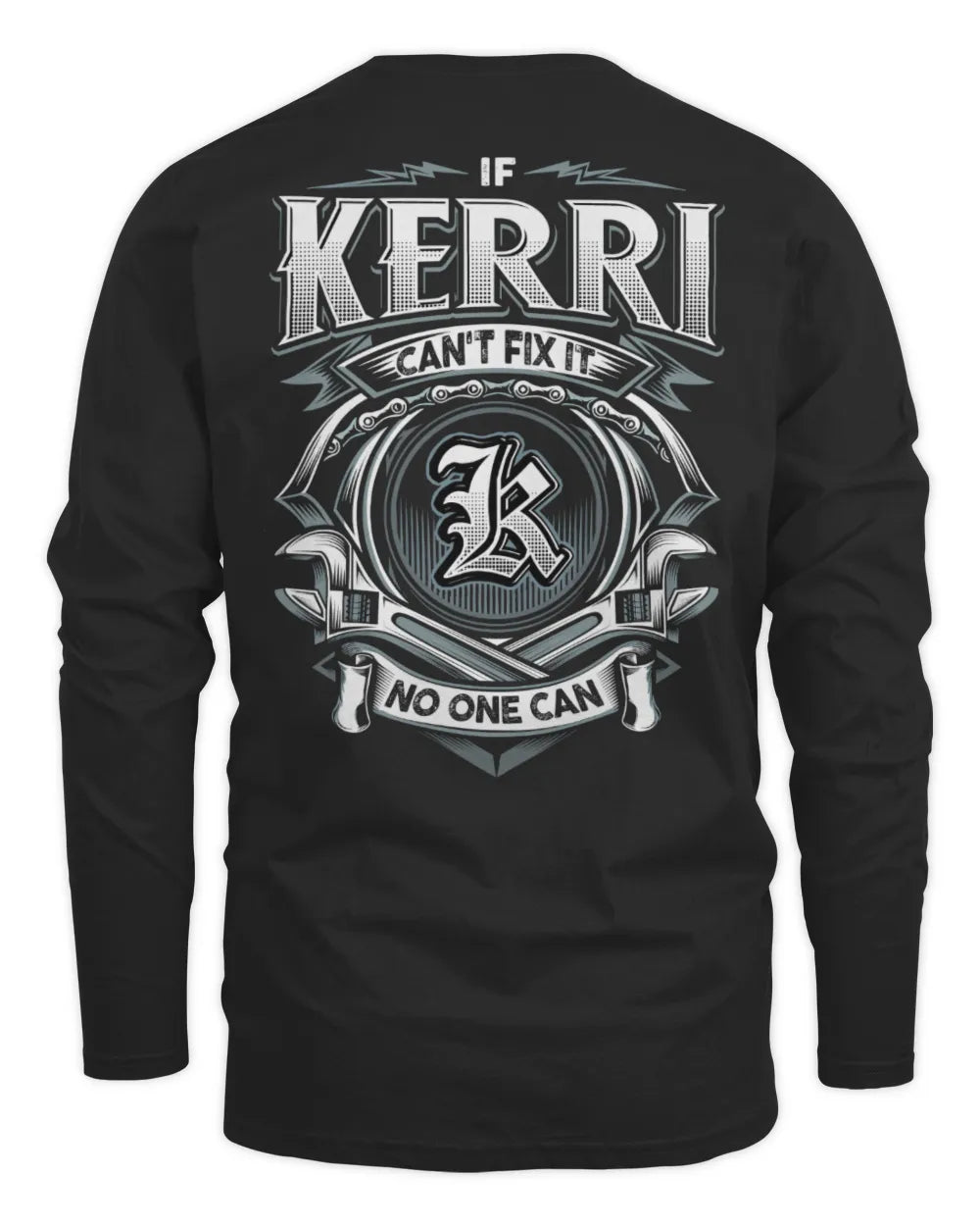 KERRI AP81-K4-626 - Personalized Ahmed Quote Apparel “If Ahmed Can't Fix It, No One Can” - Men's Long Sleeved T-Shirt - Black