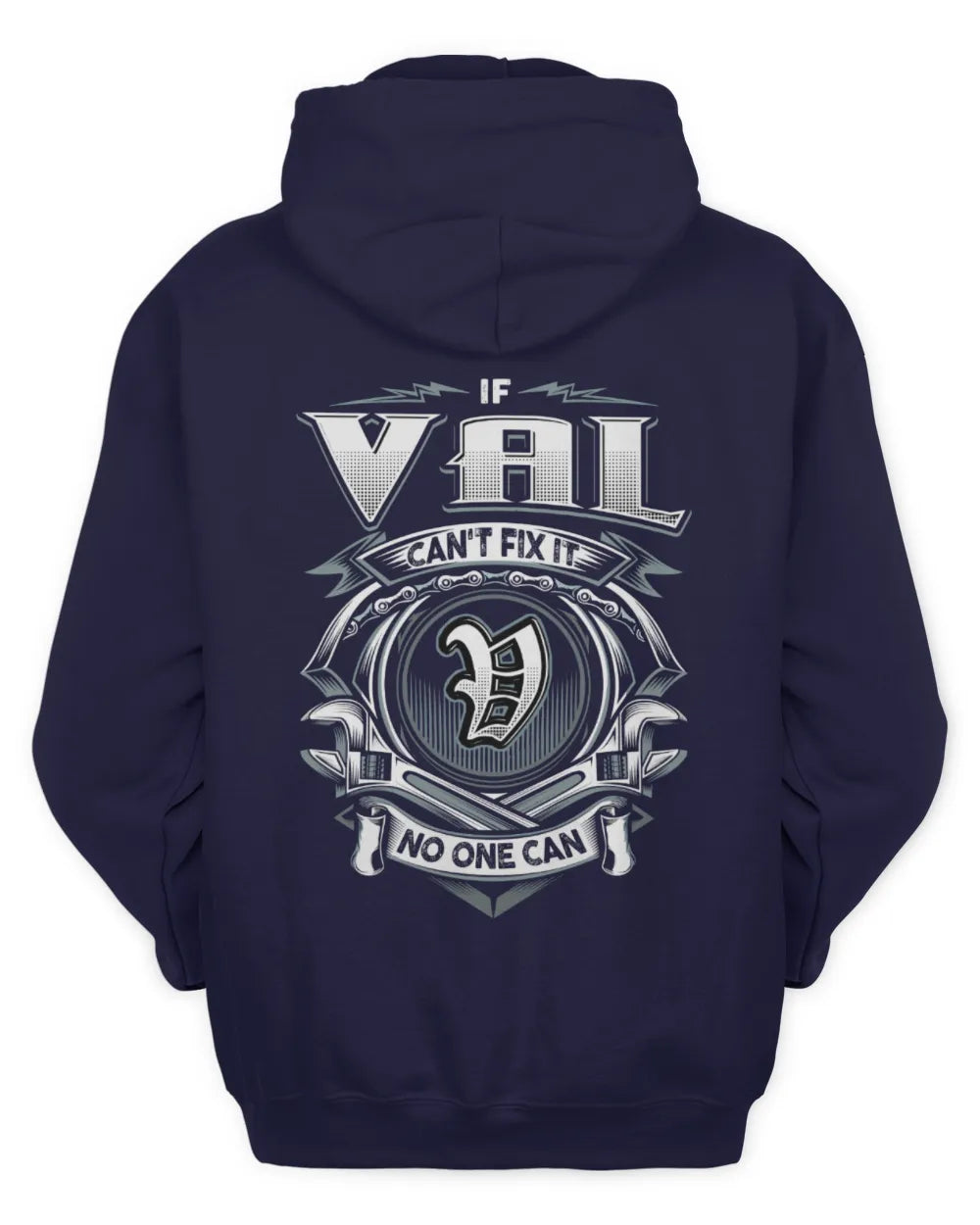 VAL AP81-K4-626 - Personalized Ahmed Quote Apparel “If Ahmed Can't Fix It, No One Can” - Unisex Hoodie - Navy