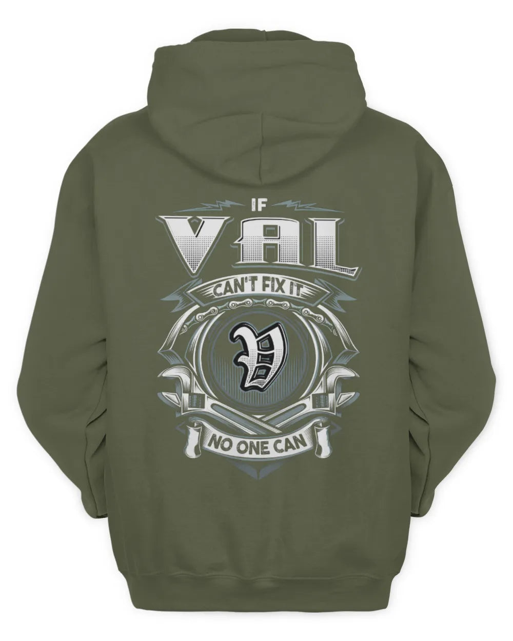 VAL AP81-K4-626 - Personalized Ahmed Quote Apparel “If Ahmed Can't Fix It, No One Can” - Unisex Hoodie - Military Green