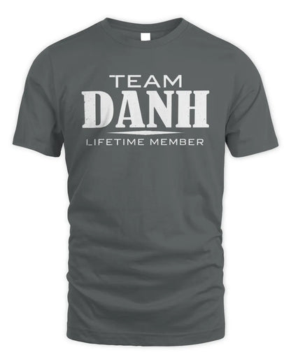DANH BL62-K4-128 - Personalized “Team NAME Lifetime Member” - Unisex Standard T-Shirt - Charcoal
