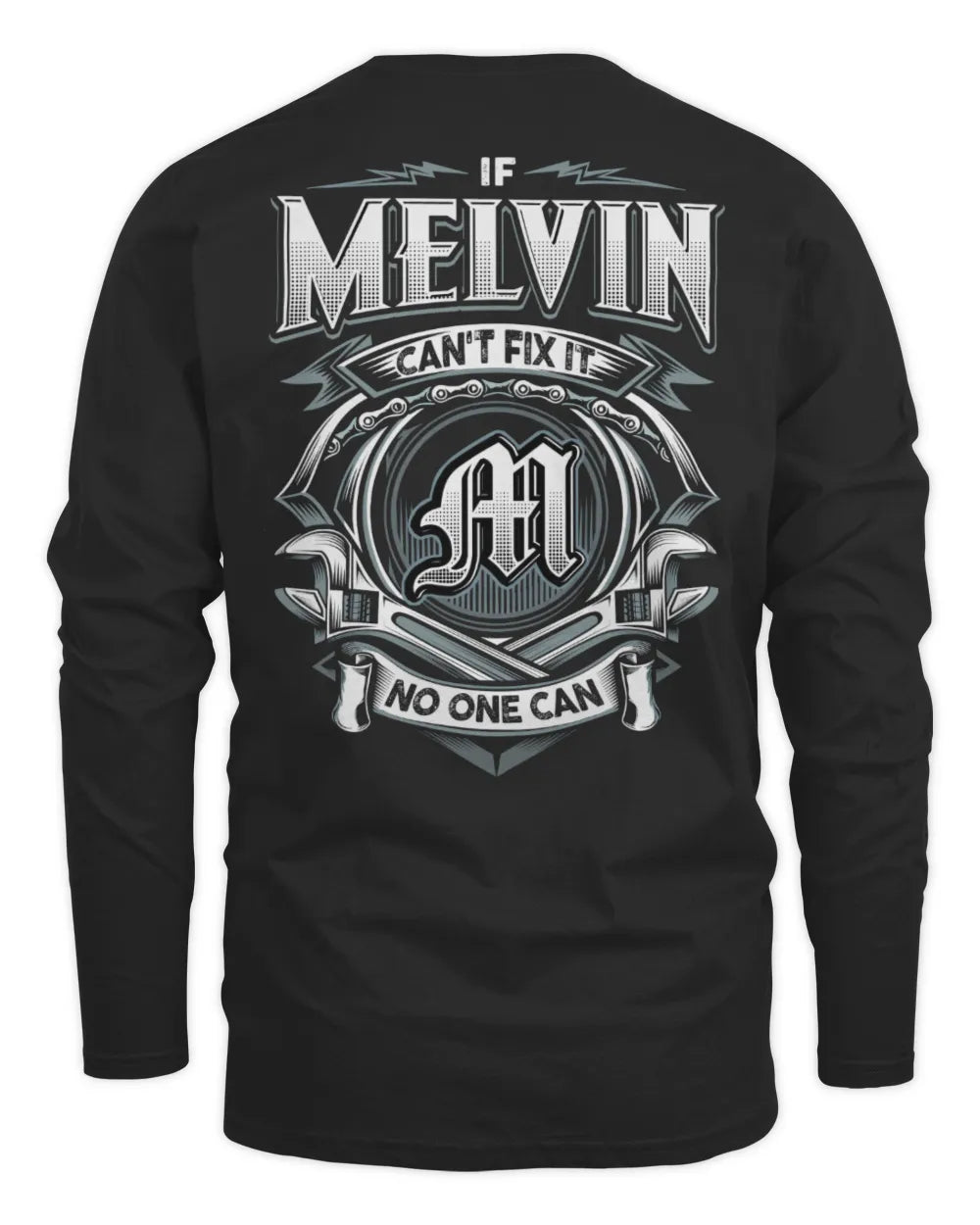 MELVIN AP81-K4-626 - Personalized Ahmed Quote Apparel “If Ahmed Can't Fix It, No One Can” - Men's Long Sleeved T-Shirt - Black