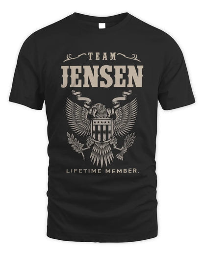 JENSEN TP06-K82 – Personalized Classic Style Apparel “Team NAME Lifetime Member” - Unisex Standard T-Shirt - Black