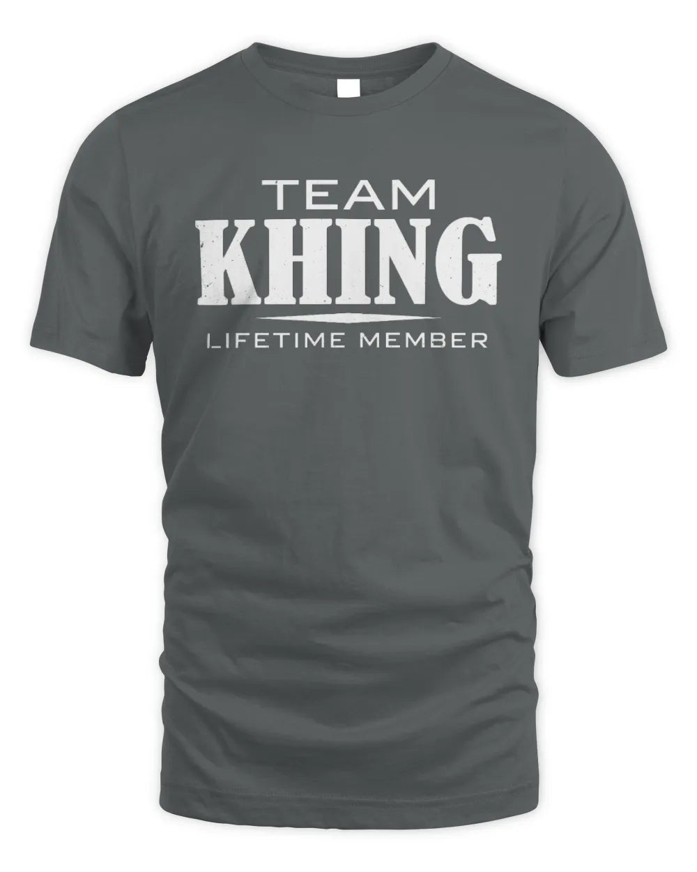 KHING BL62-K4-128 - Personalized “Team NAME Lifetime Member” - Unisex Standard T-Shirt - Charcoal