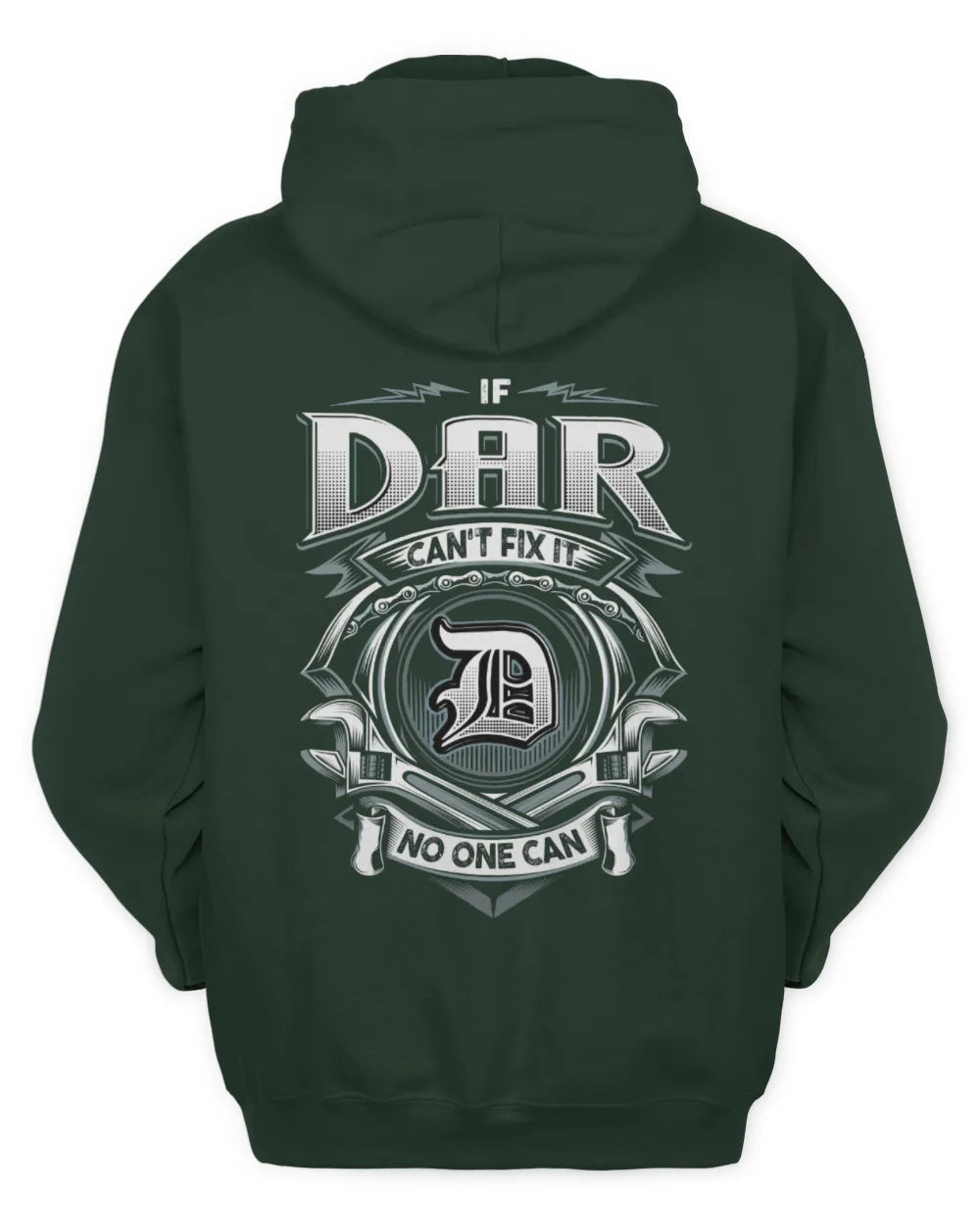DAR AP81-K4-626 - Personalized Ahmed Quote Apparel “If Ahmed Can't Fix It, No One Can” - Unisex Hoodie - Forest Green