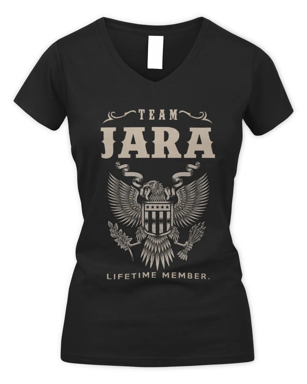 JARA TP06-K82 – Personalized Classic Style Apparel “Team NAME Lifetime Member” - Women's V-Neck T-Shirt - Black