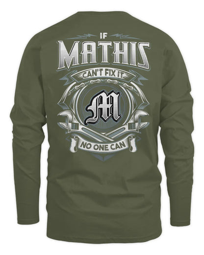 MATHIS AP81-K4-626 - Personalized Ahmed Quote Apparel “If Ahmed Can't Fix It, No One Can” - Men's Long Sleeved T-Shirt - Military Green