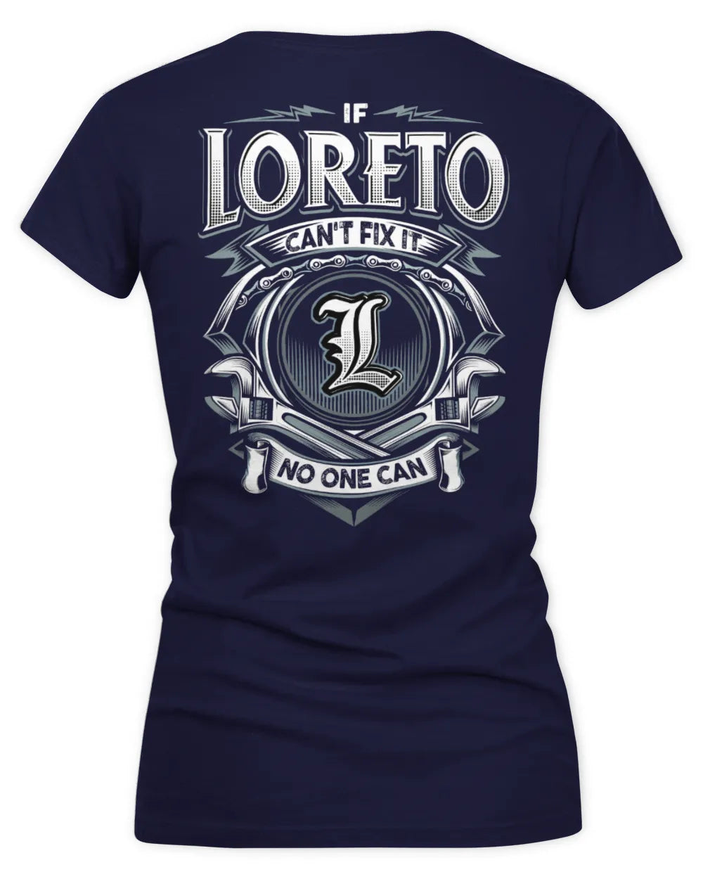 LORETO AP81-K4-626 - Personalized Ahmed Quote Apparel “If Ahmed Can't Fix It, No One Can” - Women's V-Neck T-Shirt - Navy