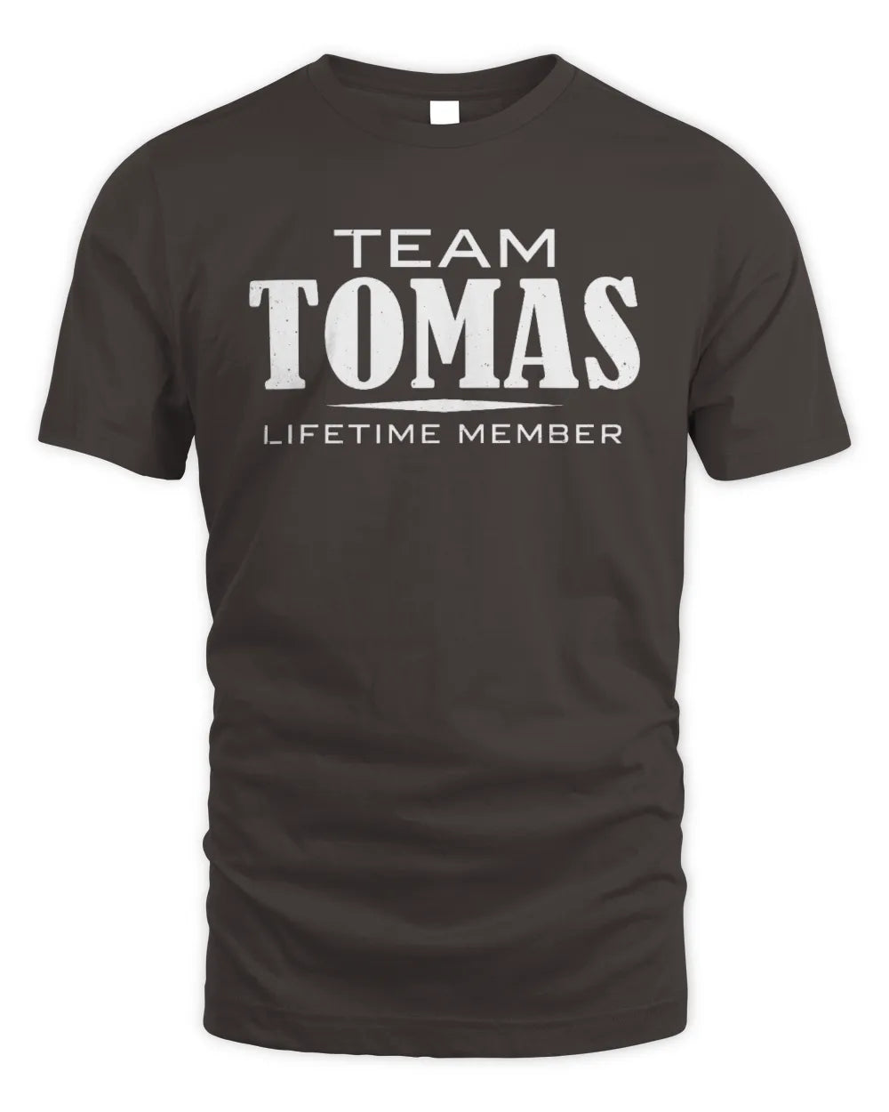 TOMAS BL62-K4-128 - Personalized “Team NAME Lifetime Member” - Unisex Standard T-Shirt - Dark Chocolate