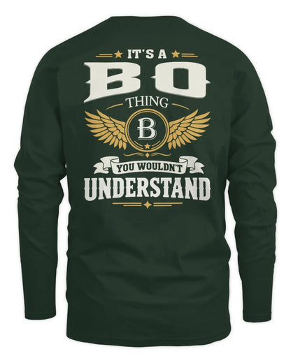 BO KT06-M008 It’s a [NAME] Thing – You Wouldn’t Understand | Personalized Vintage T-Shirt - Men's Long Sleeved T-Shirt - Forest Green