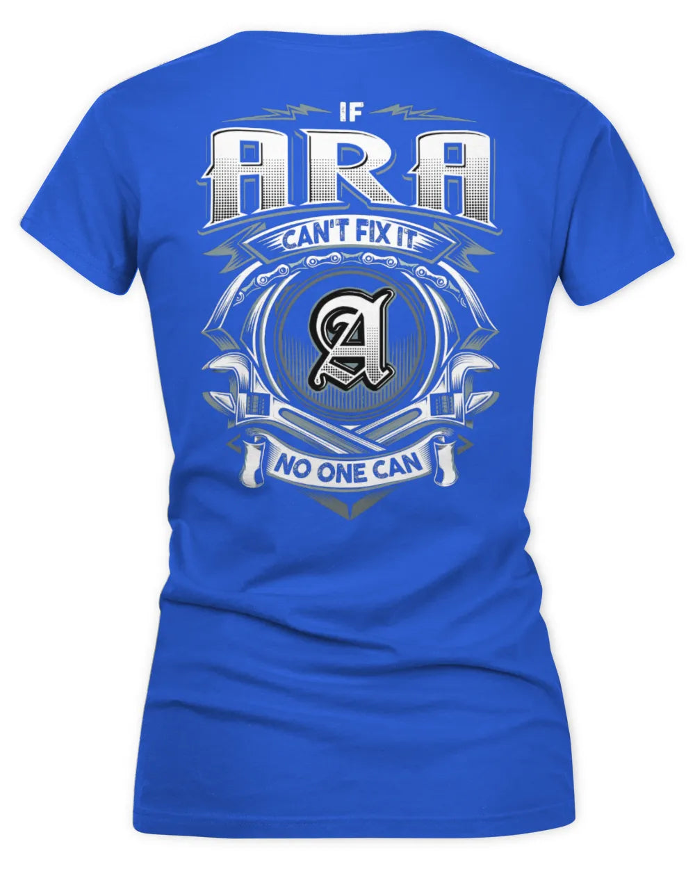 ARA AP81-K4-626 - Personalized Ahmed Quote Apparel “If Ahmed Can't Fix It, No One Can” - Women's V-Neck T-Shirt - Royal
