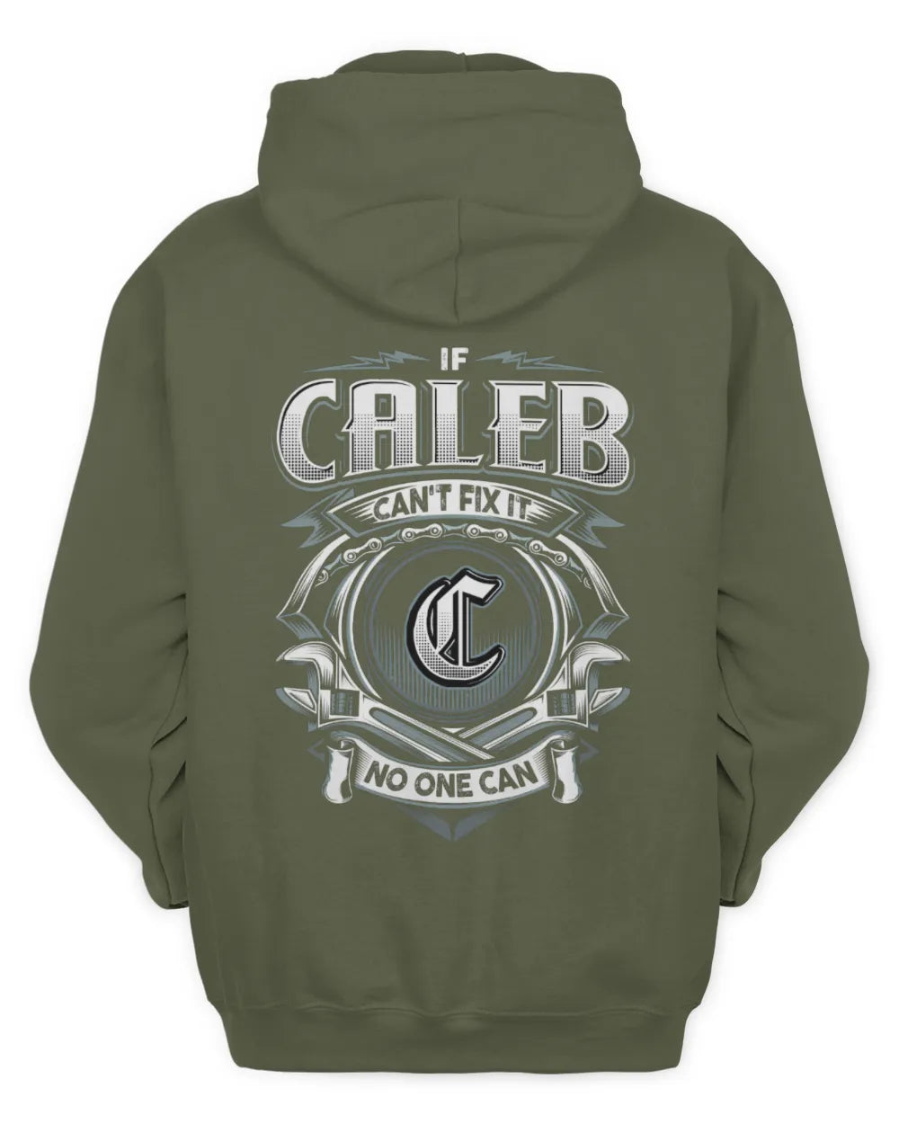 CALEB AP81-K4-626 - Personalized Ahmed Quote Apparel “If Ahmed Can't Fix It, No One Can” - Unisex Hoodie - Military Green