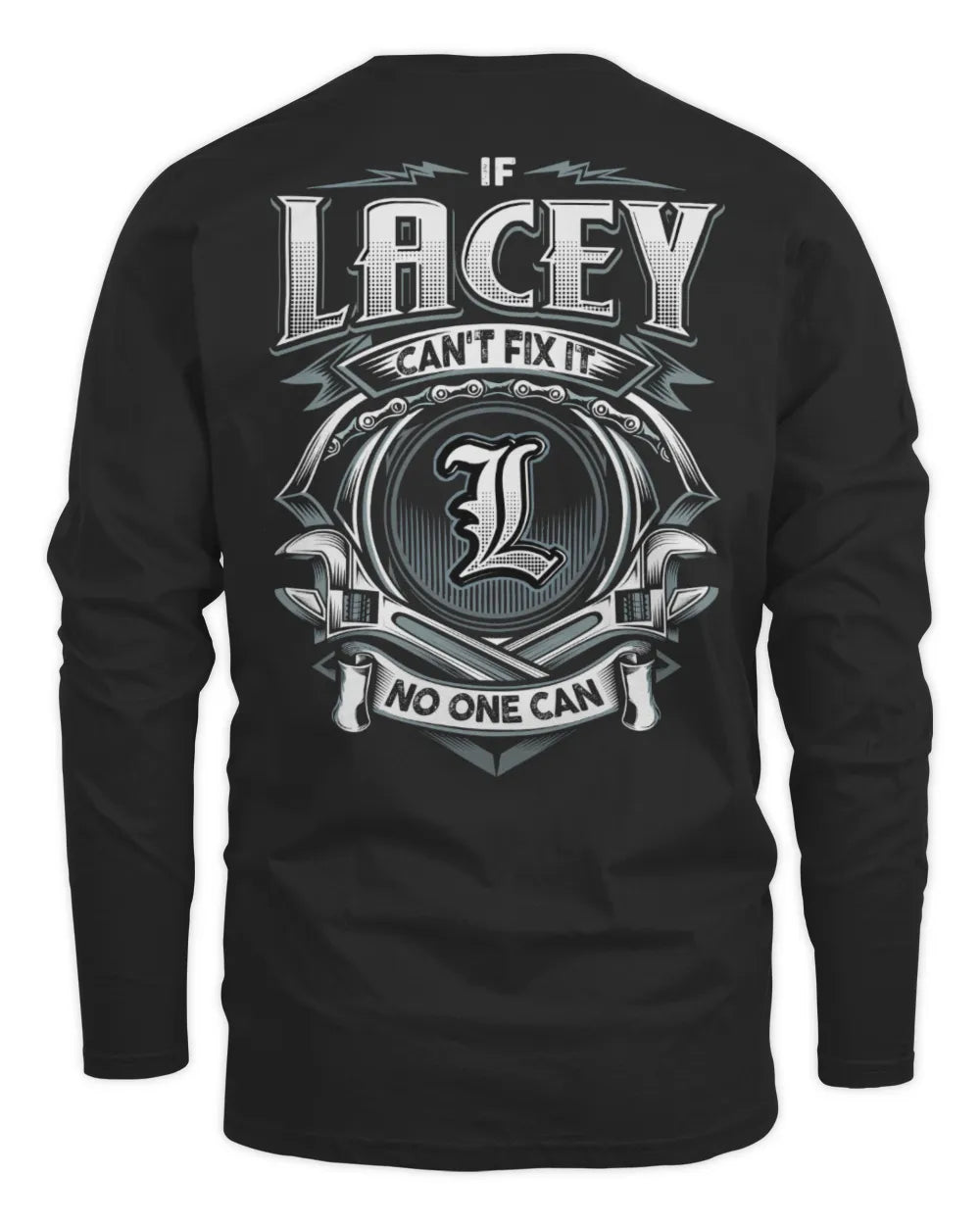 LACEY AP81-K4-626 - Personalized Ahmed Quote Apparel “If Ahmed Can't Fix It, No One Can” - Men's Long Sleeved T-Shirt - Black