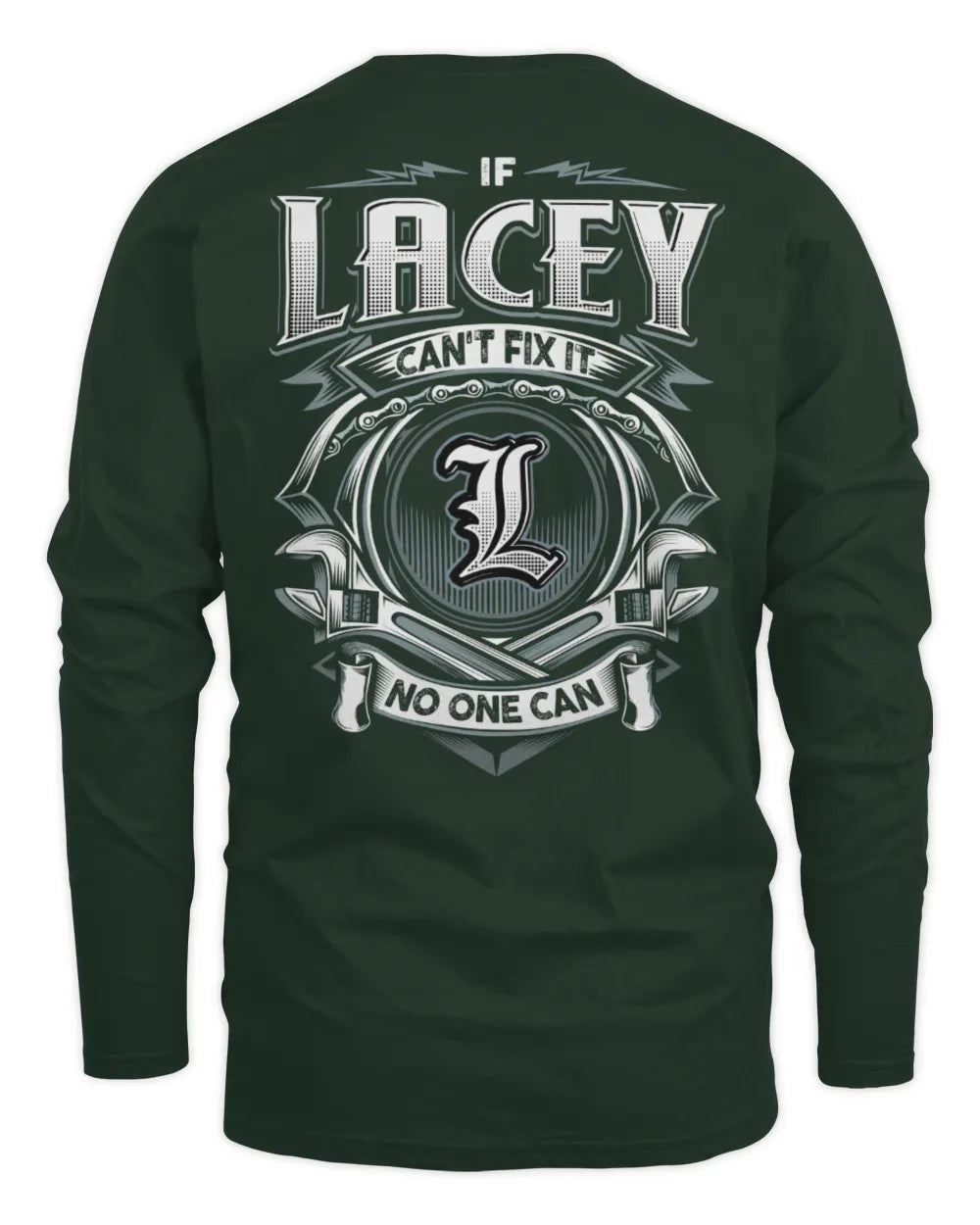 LACEY AP81-K4-626 - Personalized Ahmed Quote Apparel “If Ahmed Can't Fix It, No One Can” - Men's Long Sleeved T-Shirt - Forest Green