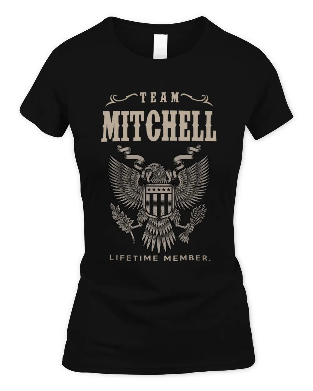 MITCHELL TP06-K82 – Personalized Classic Style Apparel “Team NAME Lifetime Member” - Women's Standard T-Shirt - Black