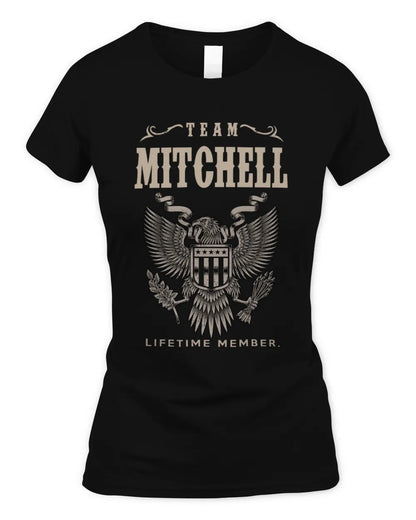 MITCHELL TP06-K82 – Personalized Classic Style Apparel “Team NAME Lifetime Member” - Women's Standard T-Shirt - Black
