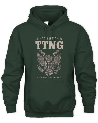 TTNG TP06-K82 – Personalized Classic Style Apparel “Team NAME Lifetime Member” - Unisex Hoodie - Forest Green