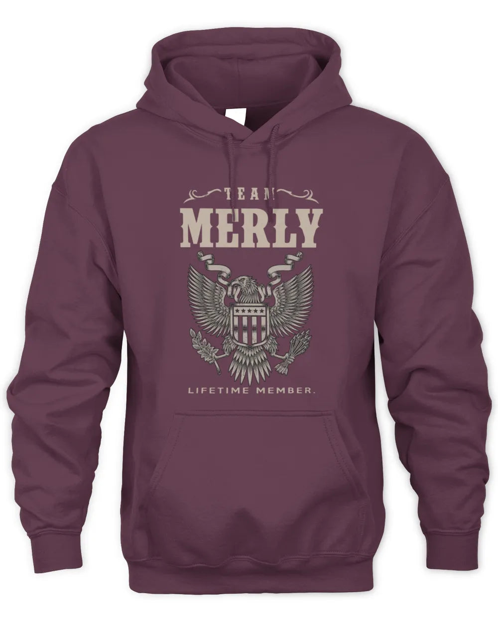 MERLY TP06-K82 – Personalized Classic Style Apparel “Team NAME Lifetime Member” - Unisex Hoodie - Maroon
