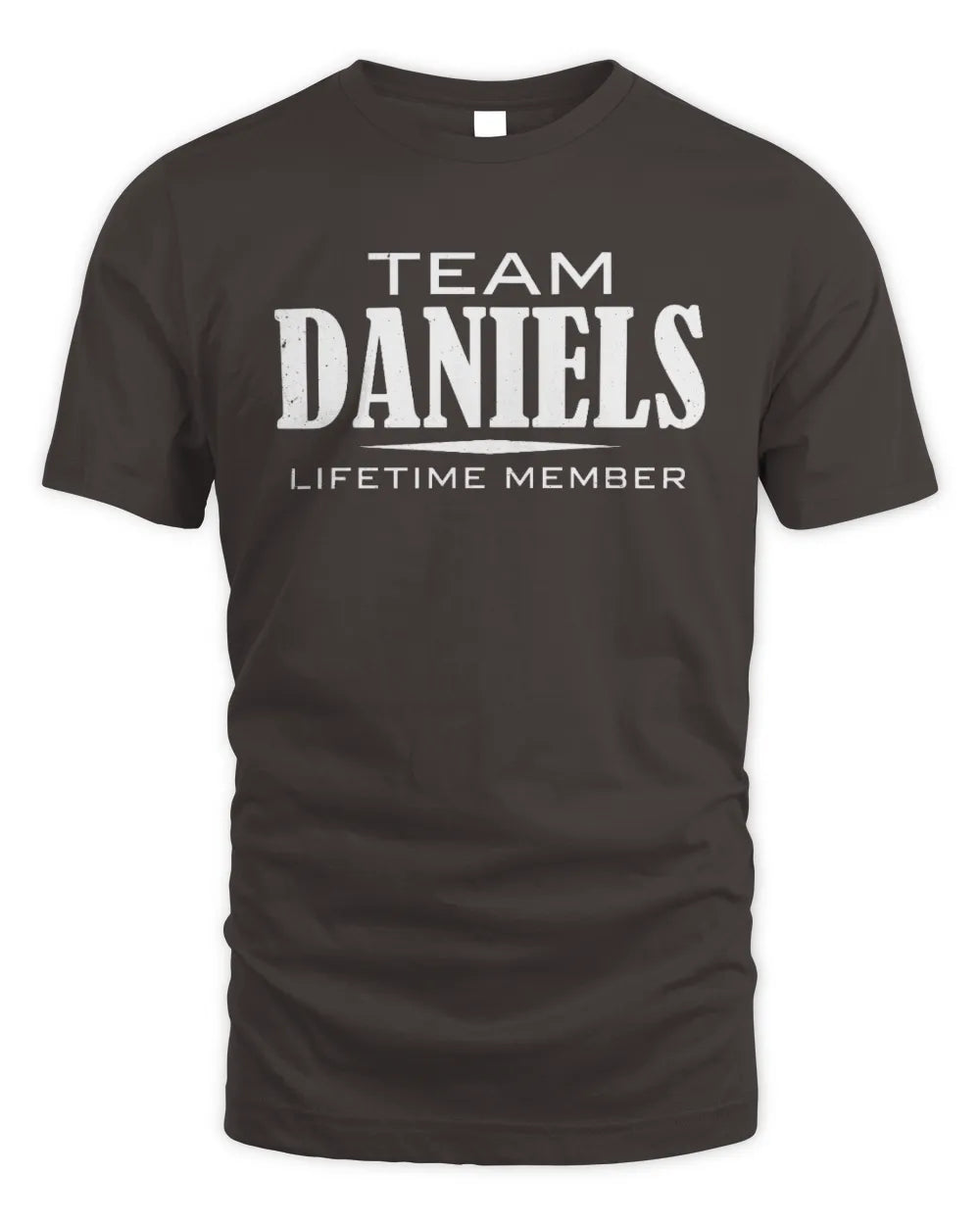 DANIELS BL62-K4-128 - Personalized “Team NAME Lifetime Member” - Unisex Standard T-Shirt - Dark Chocolate