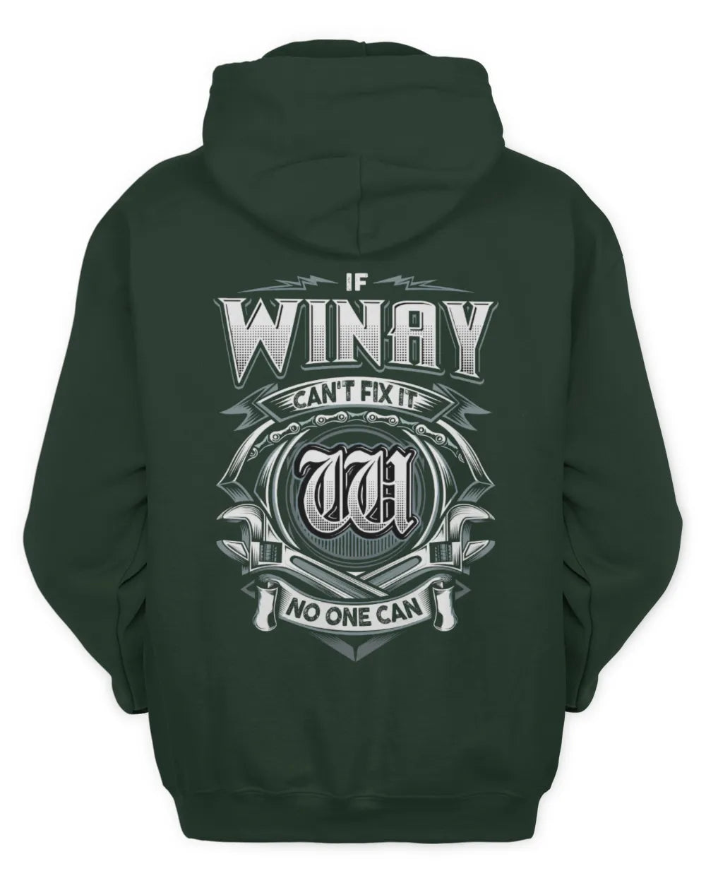 WINAY AP81-K4-626 - Personalized Ahmed Quote Apparel “If Ahmed Can't Fix It, No One Can” - Unisex Hoodie - Forest Green