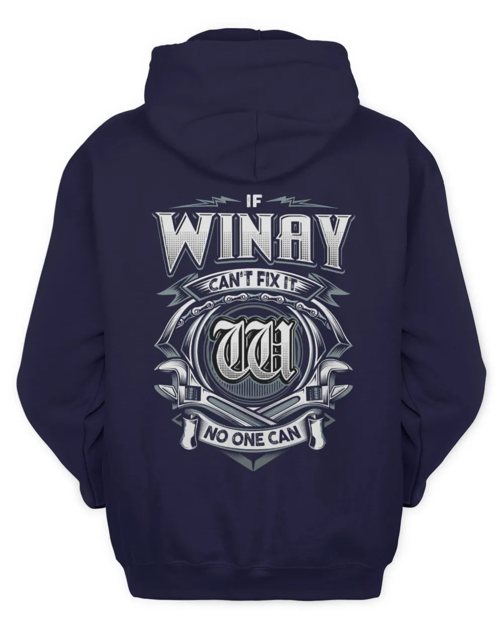 WINAY AP81-K4-626 - Personalized Ahmed Quote Apparel “If Ahmed Can't Fix It, No One Can” - Unisex Hoodie - Navy