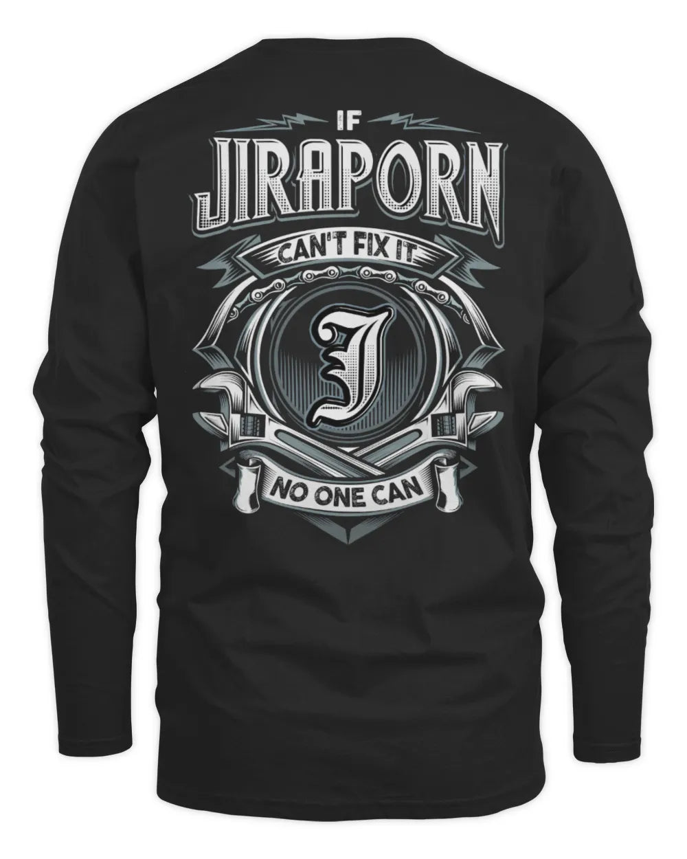 JIRAPORN AP81-K4-626 - Personalized Ahmed Quote Apparel “If Ahmed Can't Fix It, No One Can” - Men's Long Sleeved T-Shirt - Black