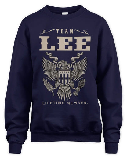 LEE TP06-K82 – Personalized Classic Style Apparel “Team NAME Lifetime Member” - Unisex Sweatshirt - Navy