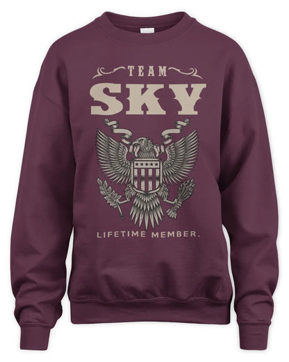 SKY TP06-K82 – Personalized Classic Style Apparel “Team NAME Lifetime Member” - Unisex Sweatshirt - Maroon