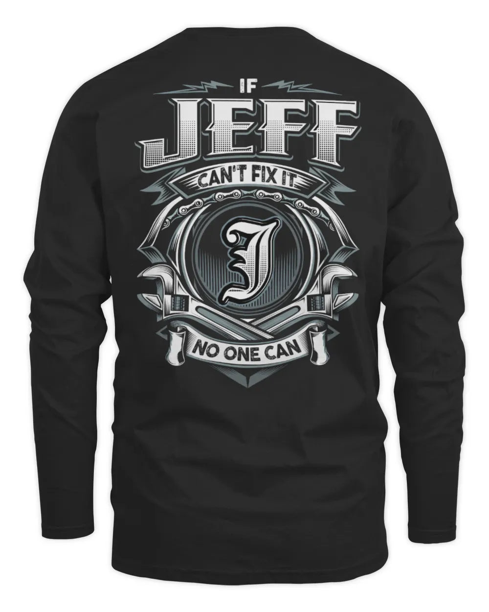 JEFF AP81-K4-626 - Personalized Ahmed Quote Apparel “If Ahmed Can't Fix It, No One Can” - Men's Long Sleeved T-Shirt - Black