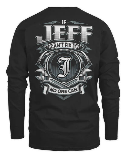 JEFF AP81-K4-626 - Personalized Ahmed Quote Apparel “If Ahmed Can't Fix It, No One Can” - Men's Long Sleeved T-Shirt - Black