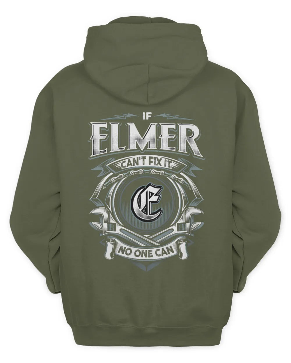 ELMER AP81-K4-626 - Personalized Ahmed Quote Apparel “If Ahmed Can't Fix It, No One Can” - Unisex Hoodie - Military Green