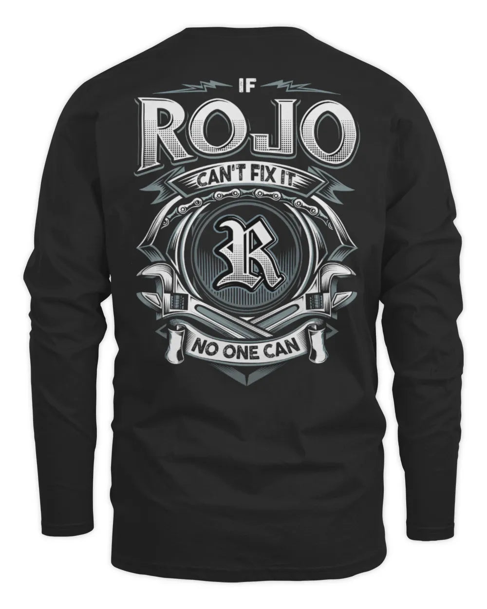 ROJO AP81-K4-626 - Personalized Ahmed Quote Apparel “If Ahmed Can't Fix It, No One Can” - Men's Long Sleeved T-Shirt - Black