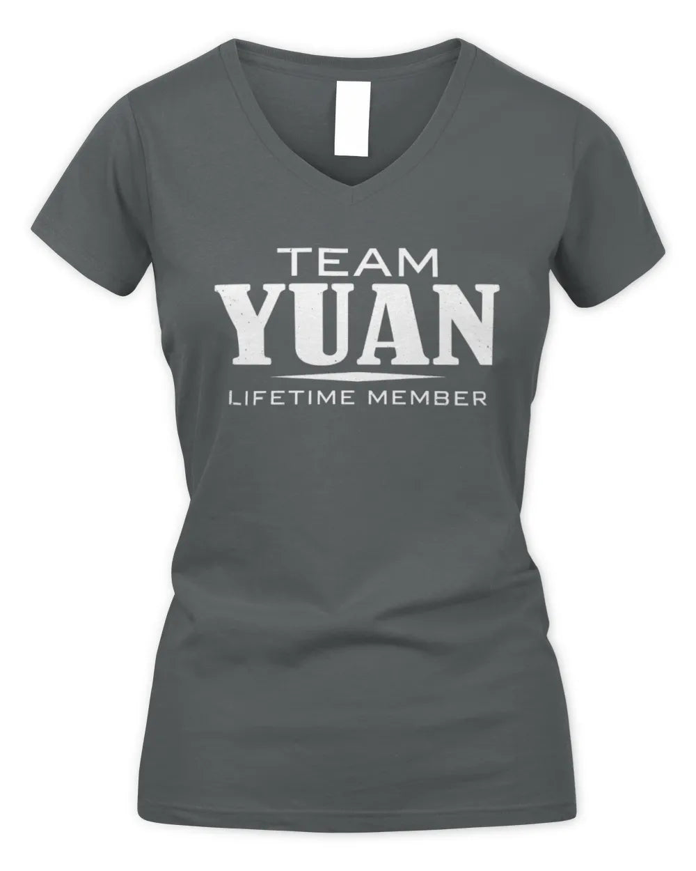 YUAN BL62-K4-128 - Personalized “Team NAME Lifetime Member” - Women's V-Neck T-Shirt - Charcoal