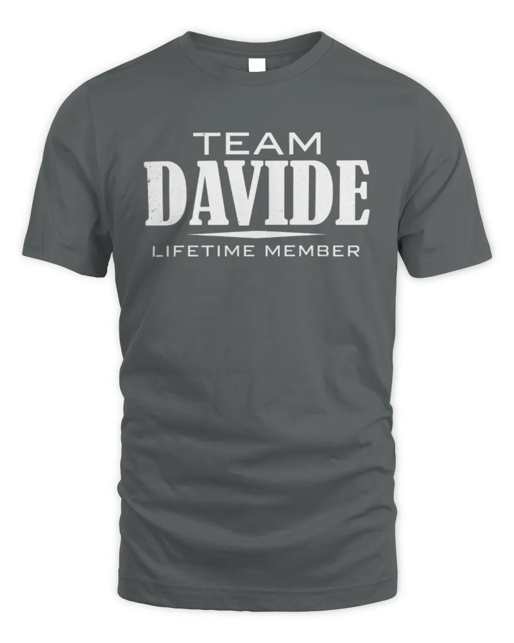 DAVIDE BL62-K4-128 - Personalized “Team NAME Lifetime Member” - Unisex Standard T-Shirt - Charcoal