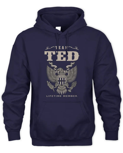 TED TP06-K82 – Personalized Classic Style Apparel “Team NAME Lifetime Member” - Unisex Hoodie - Navy