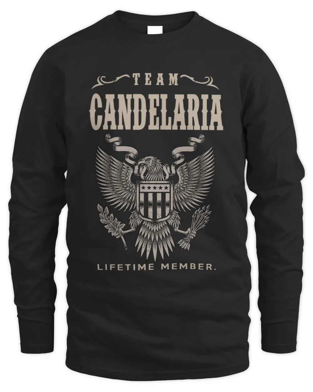 CANDELARIA TP06-K82 – Personalized Classic Style Apparel “Team NAME Lifetime Member” - Men's Long Sleeved T-Shirt - Black