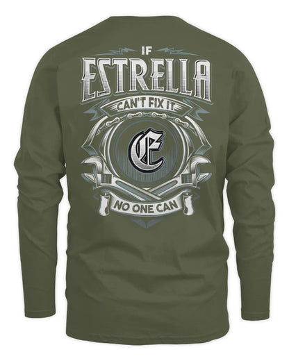 ESTRELLA AP81-K4-626 - Personalized Ahmed Quote Apparel “If Ahmed Can't Fix It, No One Can” - Men's Long Sleeved T-Shirt - Military Green
